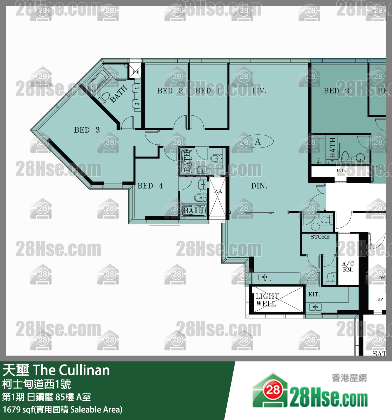 天璽 第1期 日鑽璽 85樓 A室 平面圖