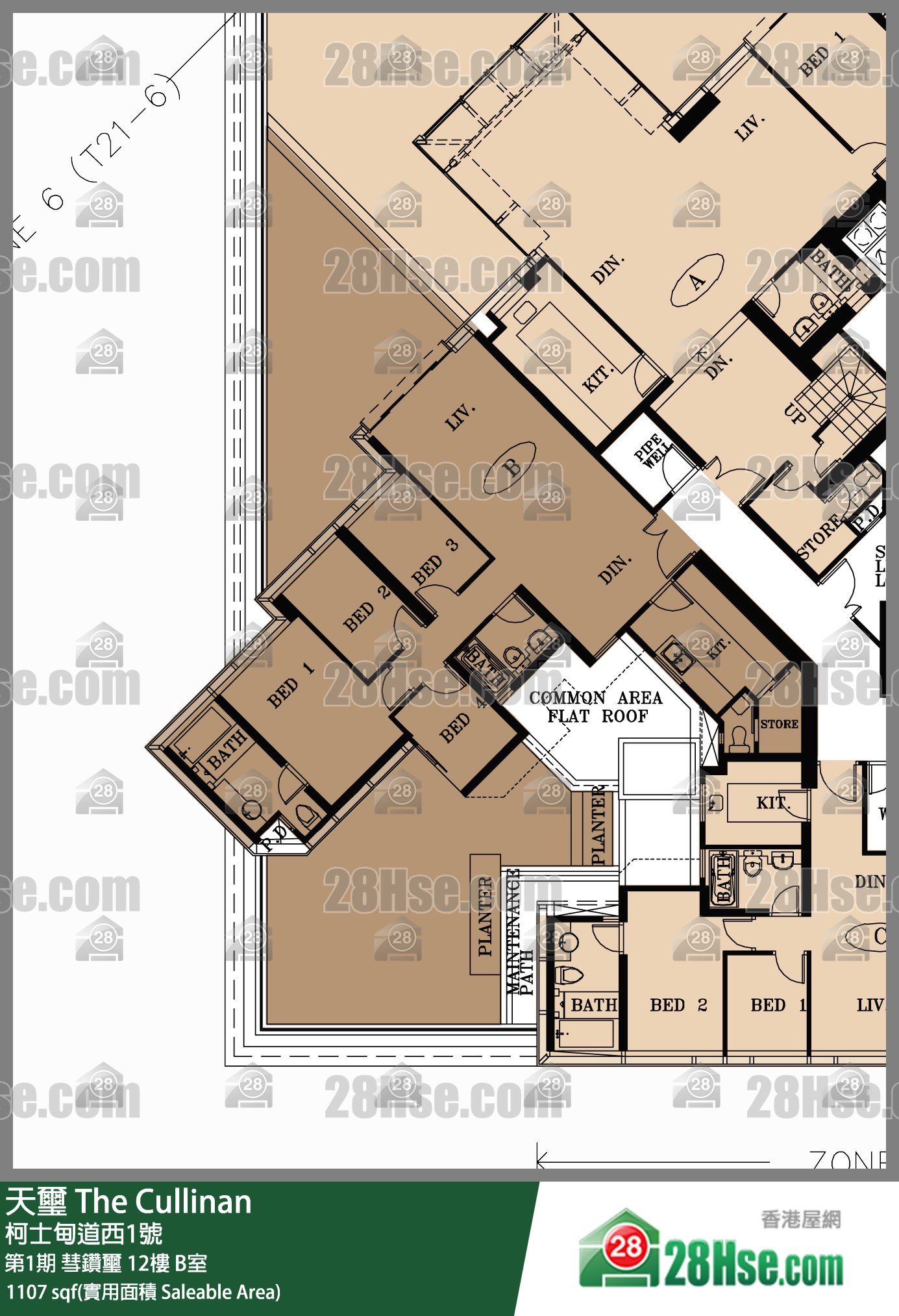 天璽 第1期彗鑽璽12樓 B室 平面圖