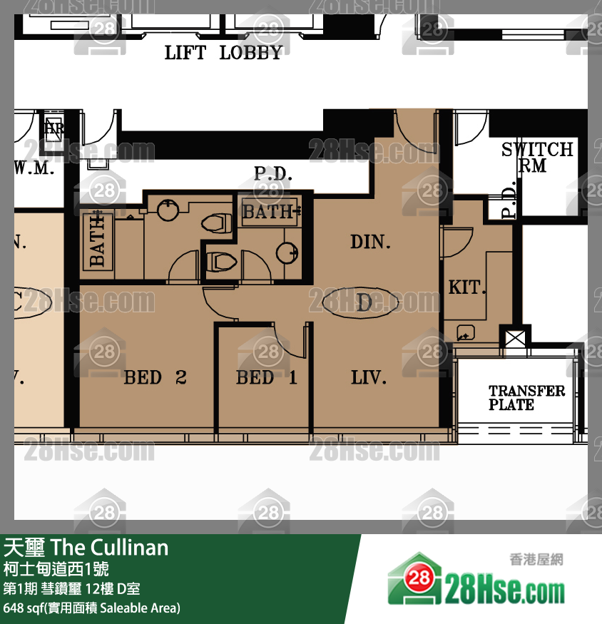 天璽 第1期彗鑽璽12樓 D室 平面圖