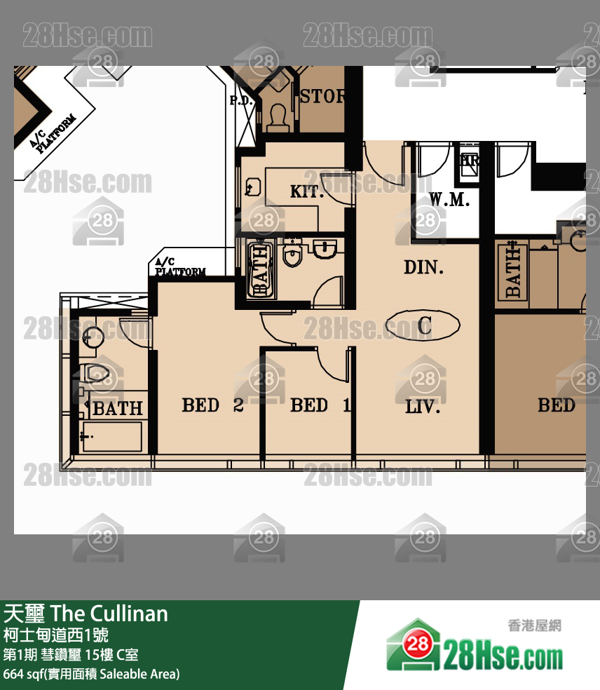 天璽 第1期彗鑽璽15樓 C室 平面圖