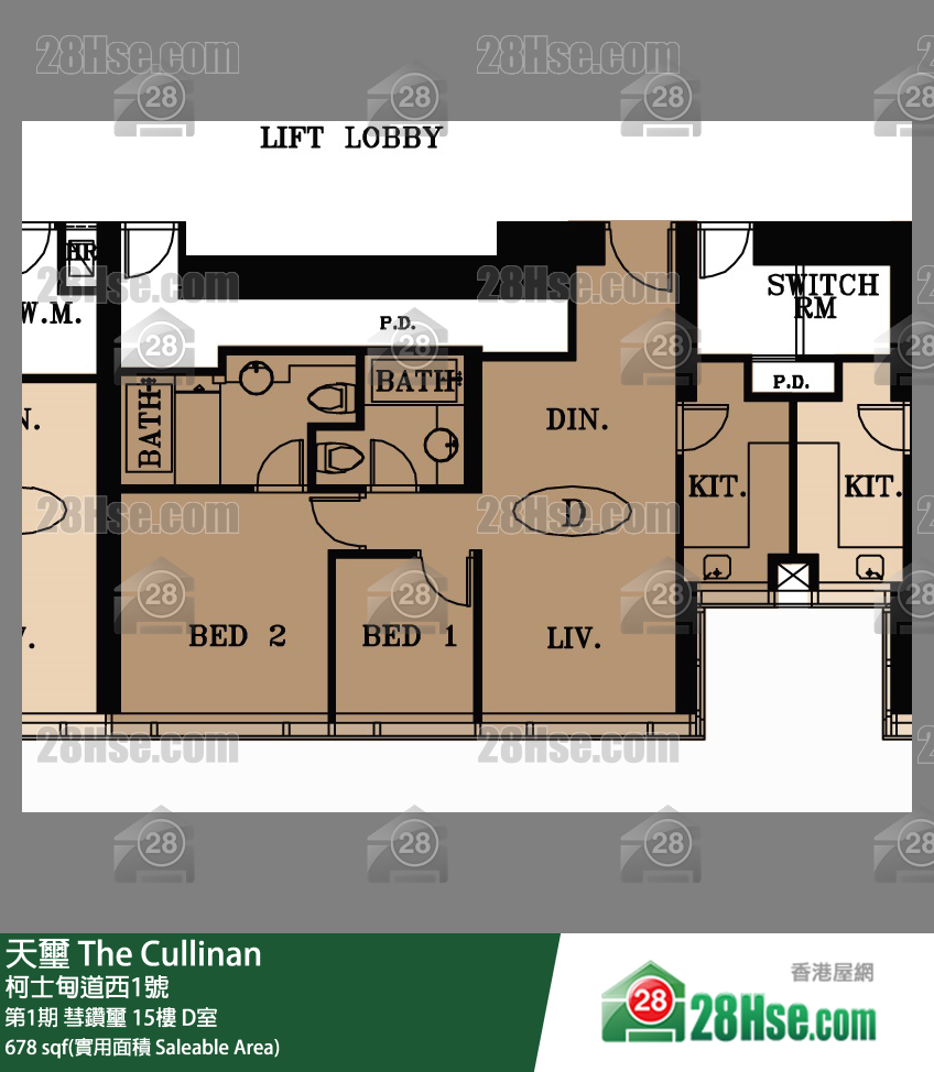 天璽 第1期彗鑽璽15樓 D室 平面圖