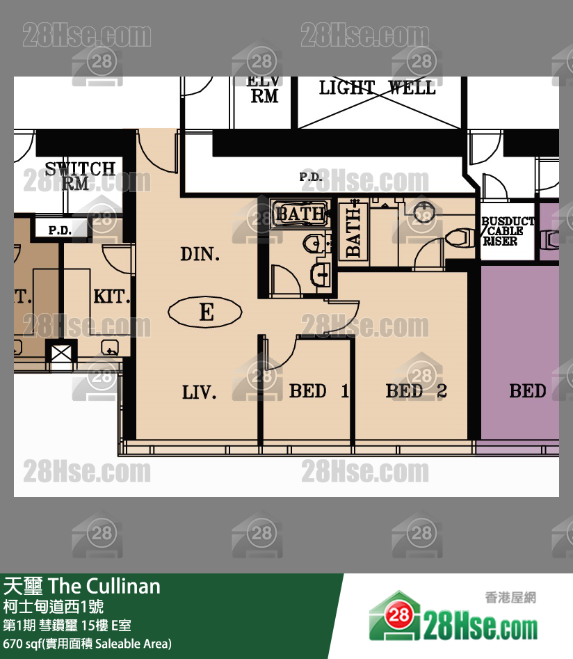 天璽 第1期彗鑽璽15樓 E室 平面圖