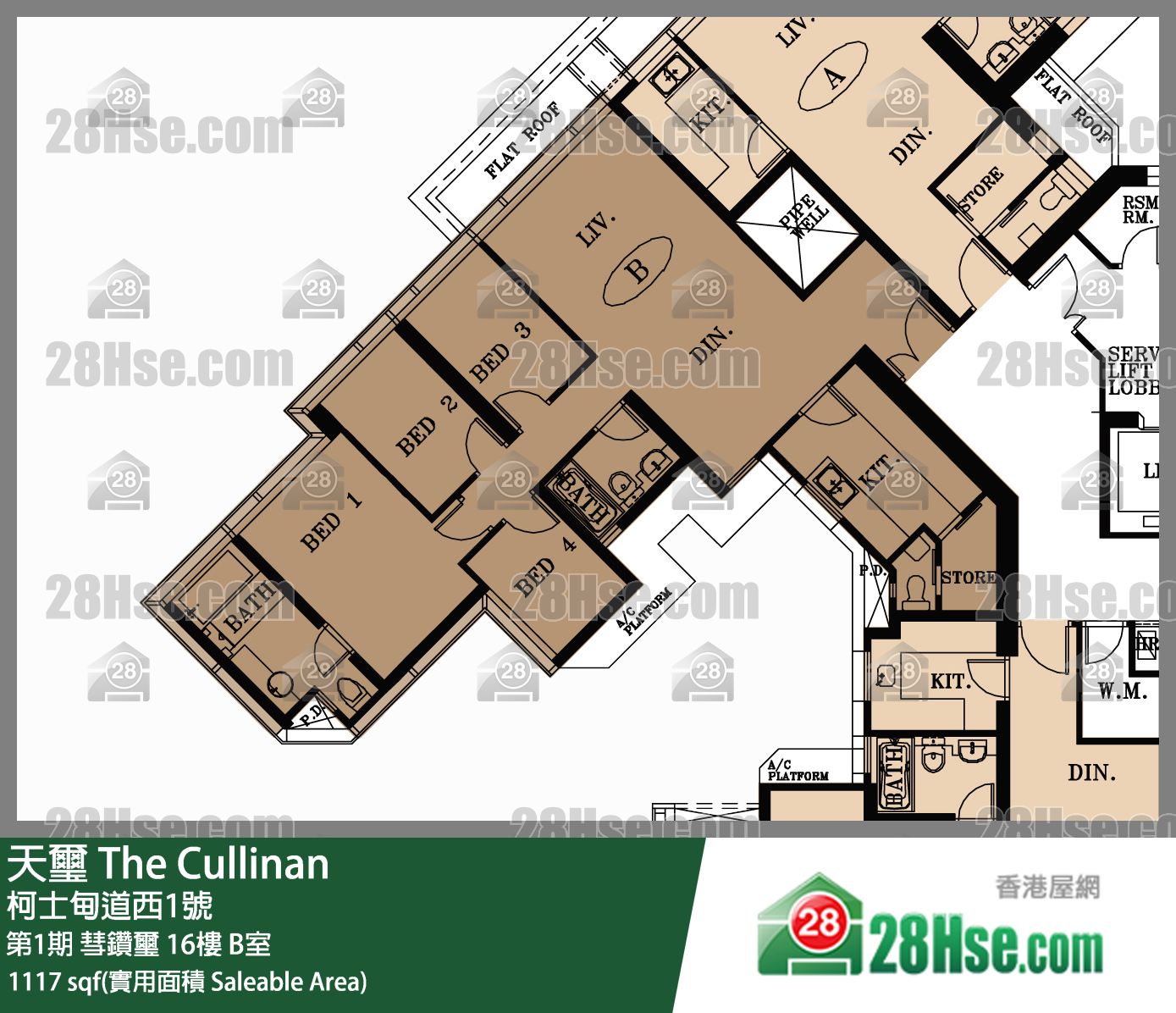 天璽 第1期彗鑽璽16樓 B室 平面圖