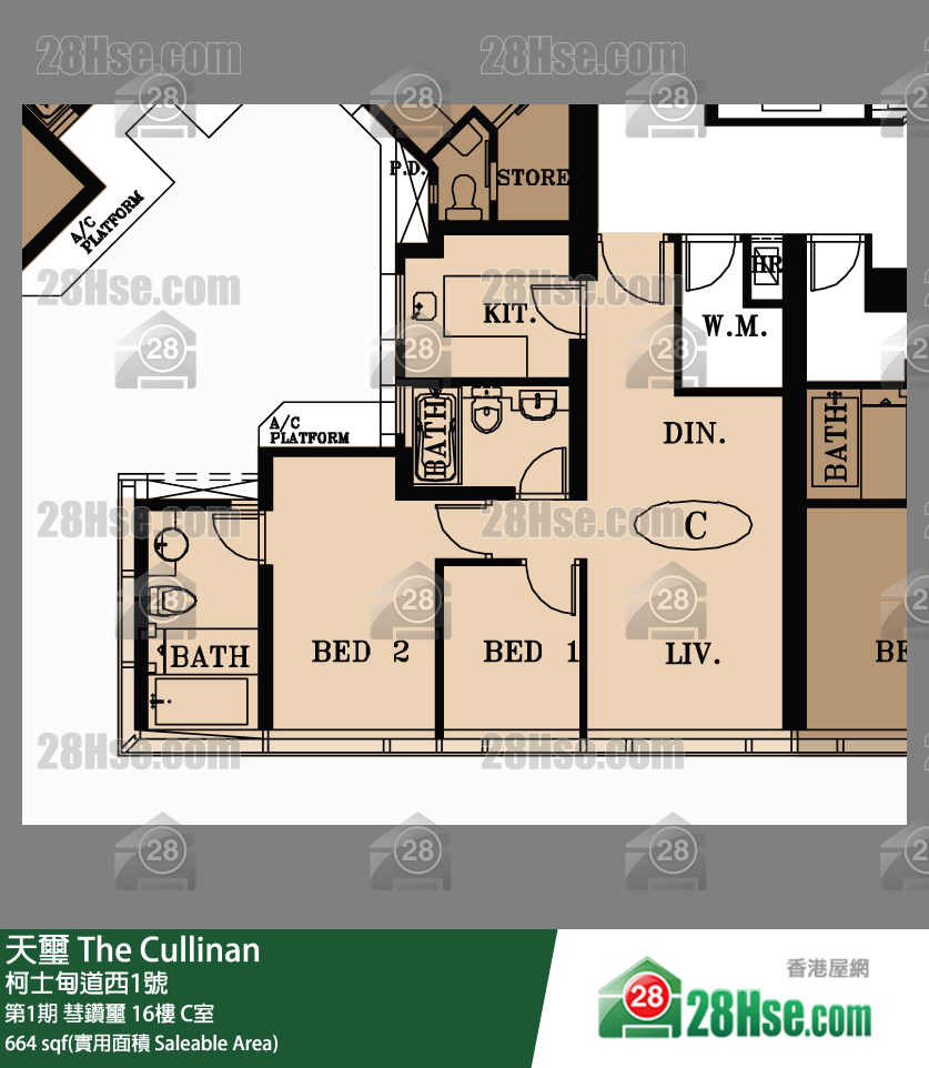 天璽 第1期 彗鑽璽 16樓 C室 平面圖