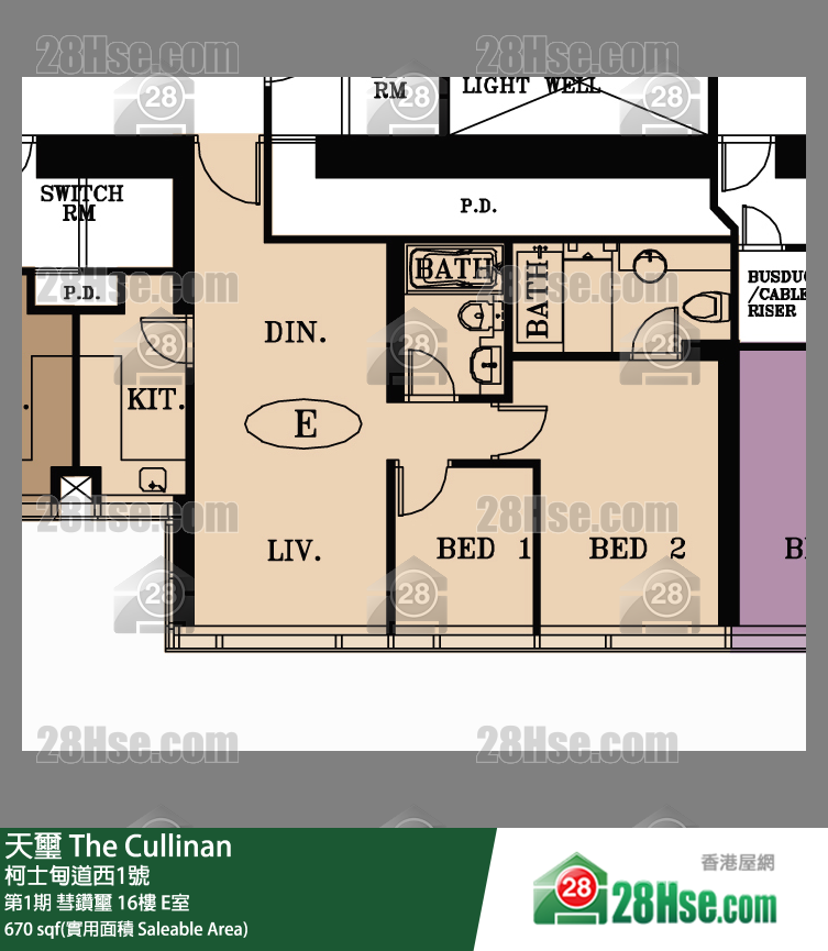天璽 第1期彗鑽璽16樓 E室 平面圖