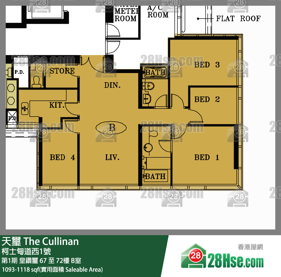 天璽 第1期 皇鑽璽 67樓 B室 平面圖
