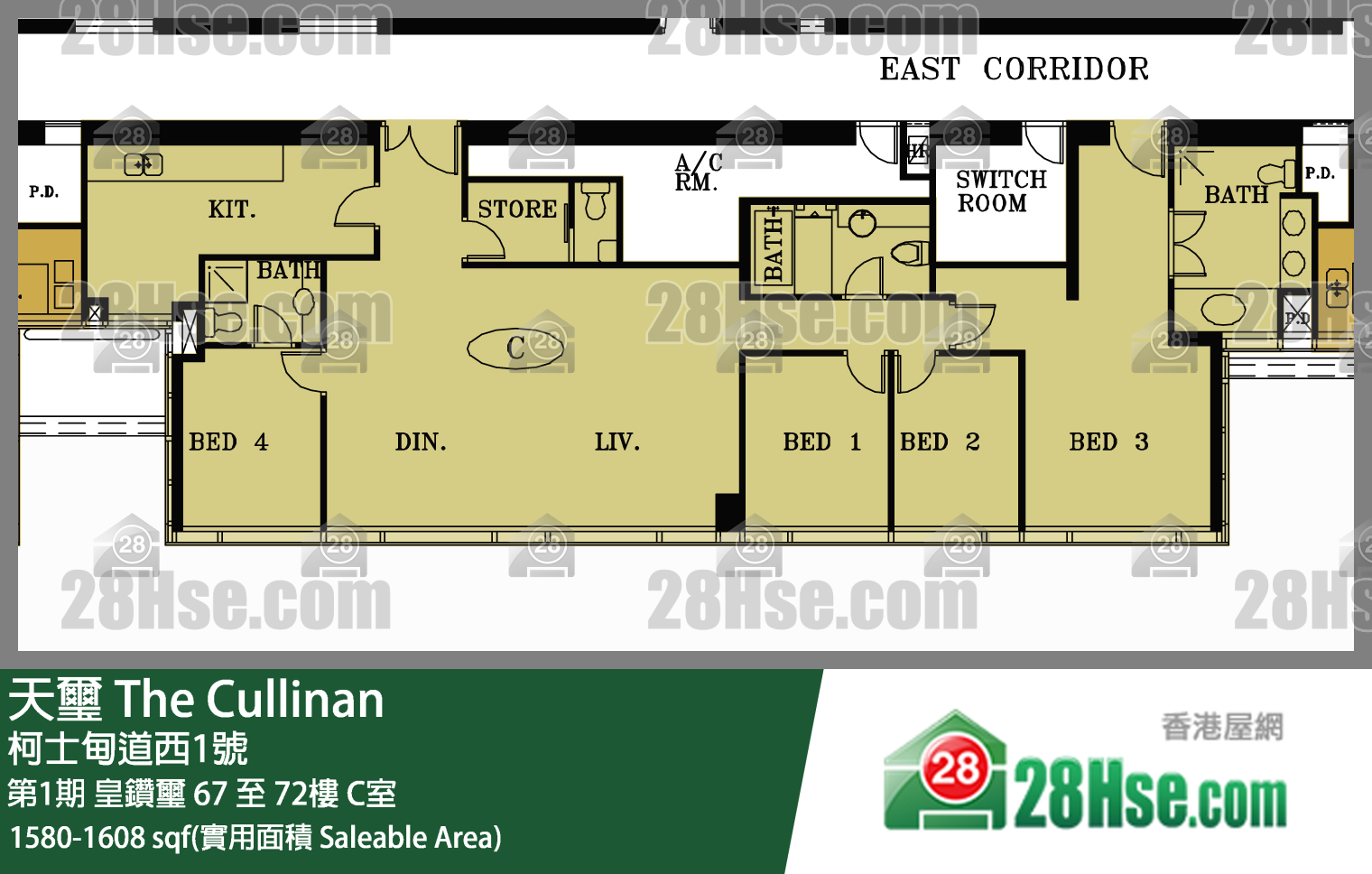 天璽 第1期皇鑽璽72樓 C室 平面圖