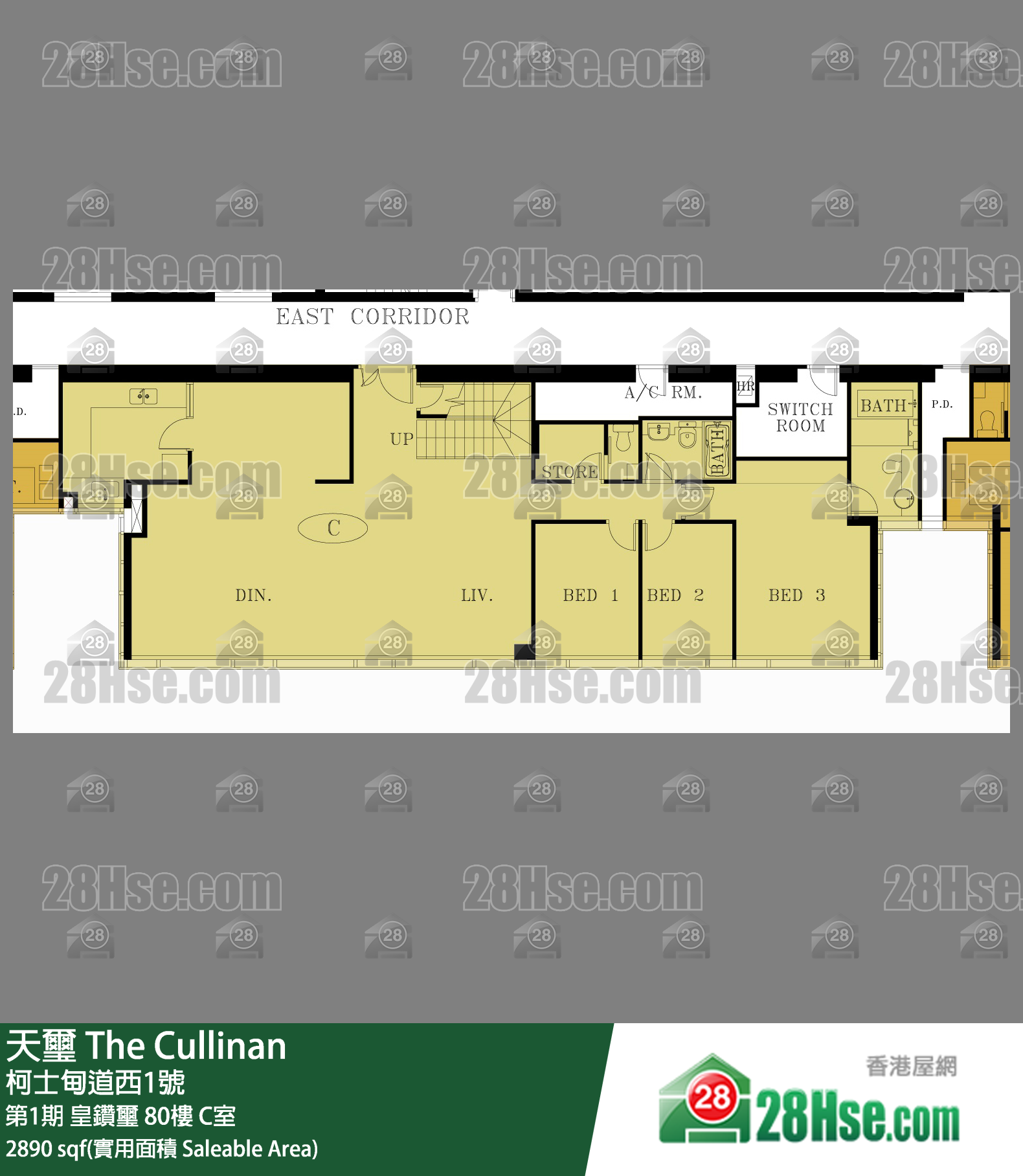 天璽 第1期皇鑽璽80樓 C室 平面圖