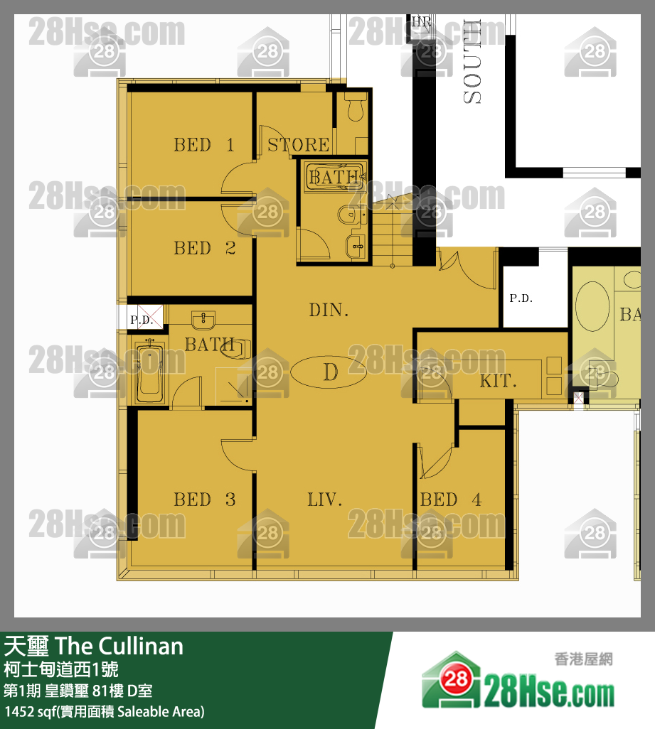 天璽 第1期皇鑽璽81樓 D室 平面圖