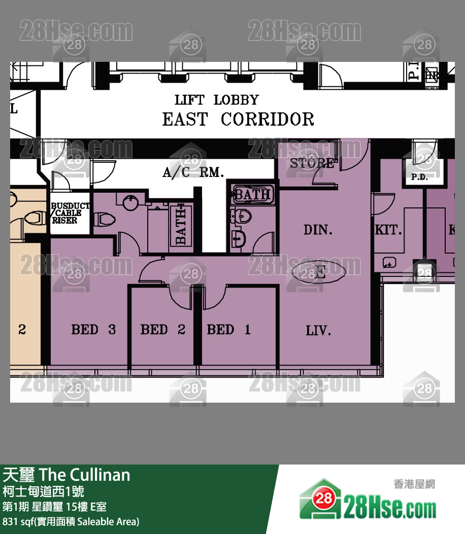 天璽 第1期 星鑽璽 15樓 E室 平面圖