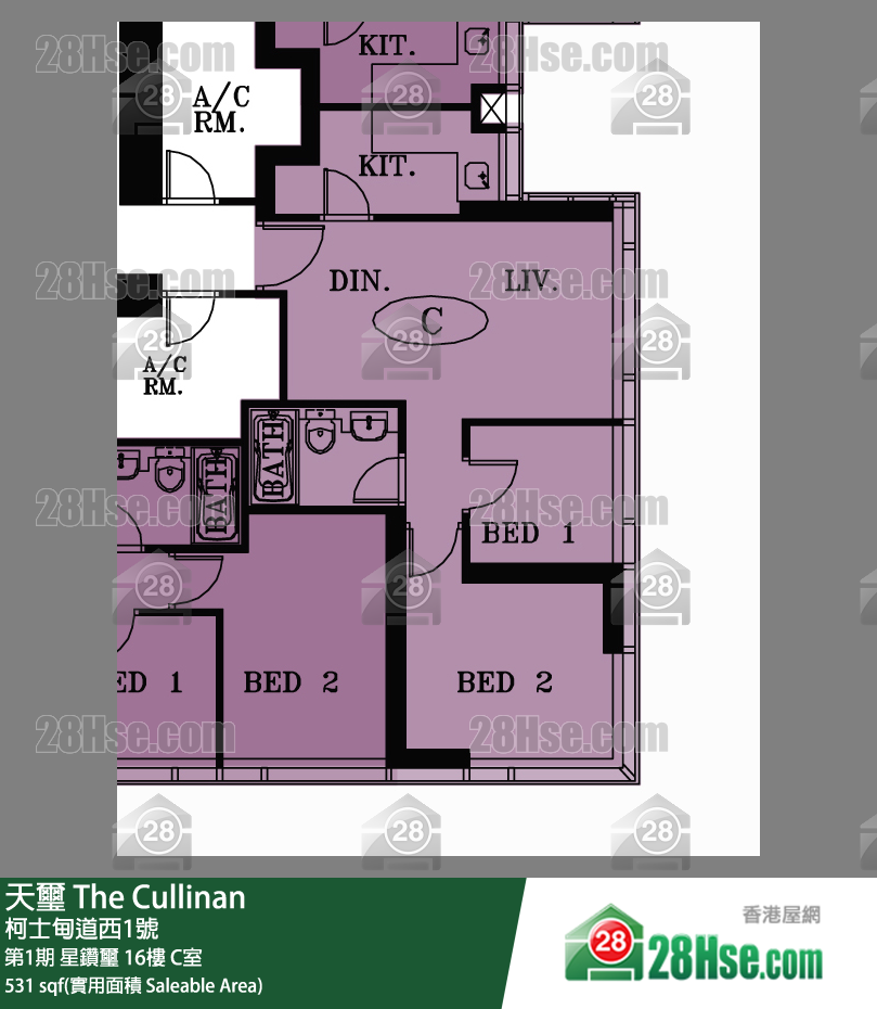 天玺 第1期星钻玺16楼 C室 平面图