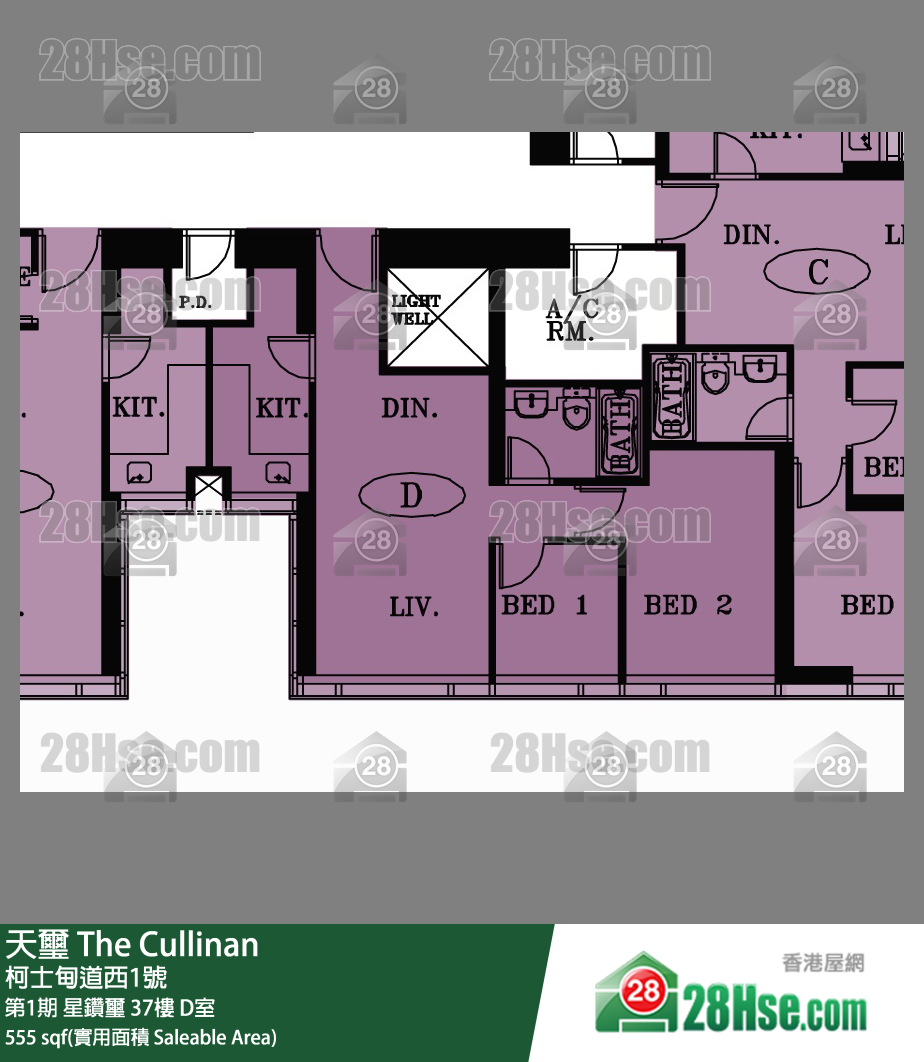 天璽 第1期星鑽璽37樓 D室 平面圖
