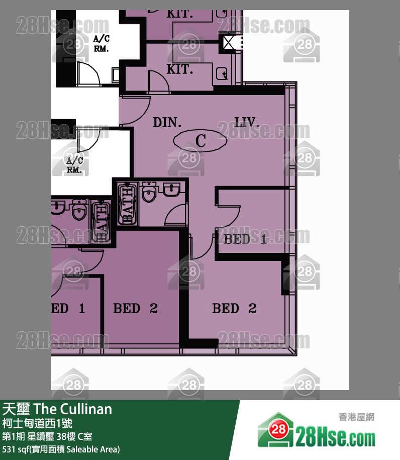 天璽 第1期星鑽璽38樓 C室 平面圖