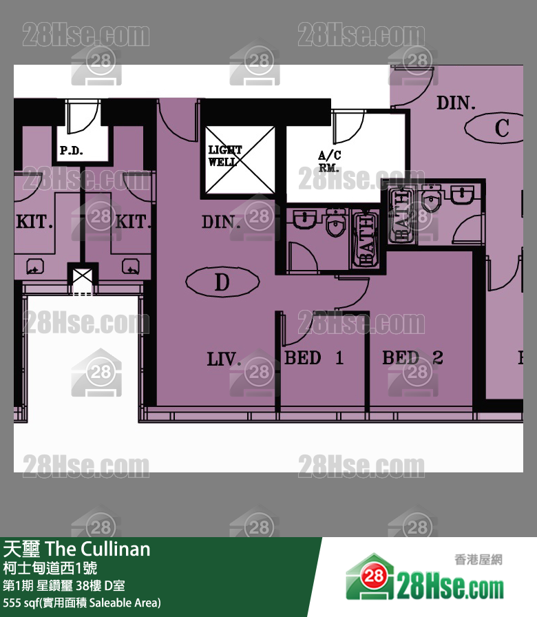 天璽 第1期星鑽璽38樓 D室 平面圖