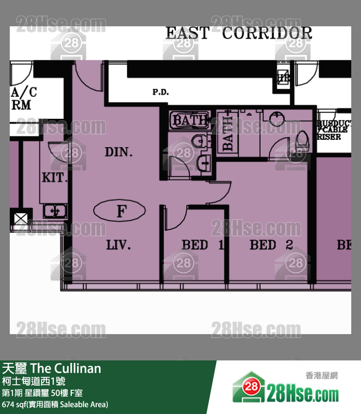 天璽 第1期星鑽璽50樓 F室 平面圖