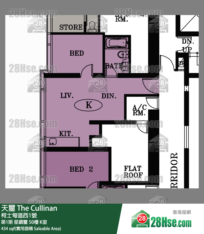天璽 第1期星鑽璽50樓 K室 平面圖