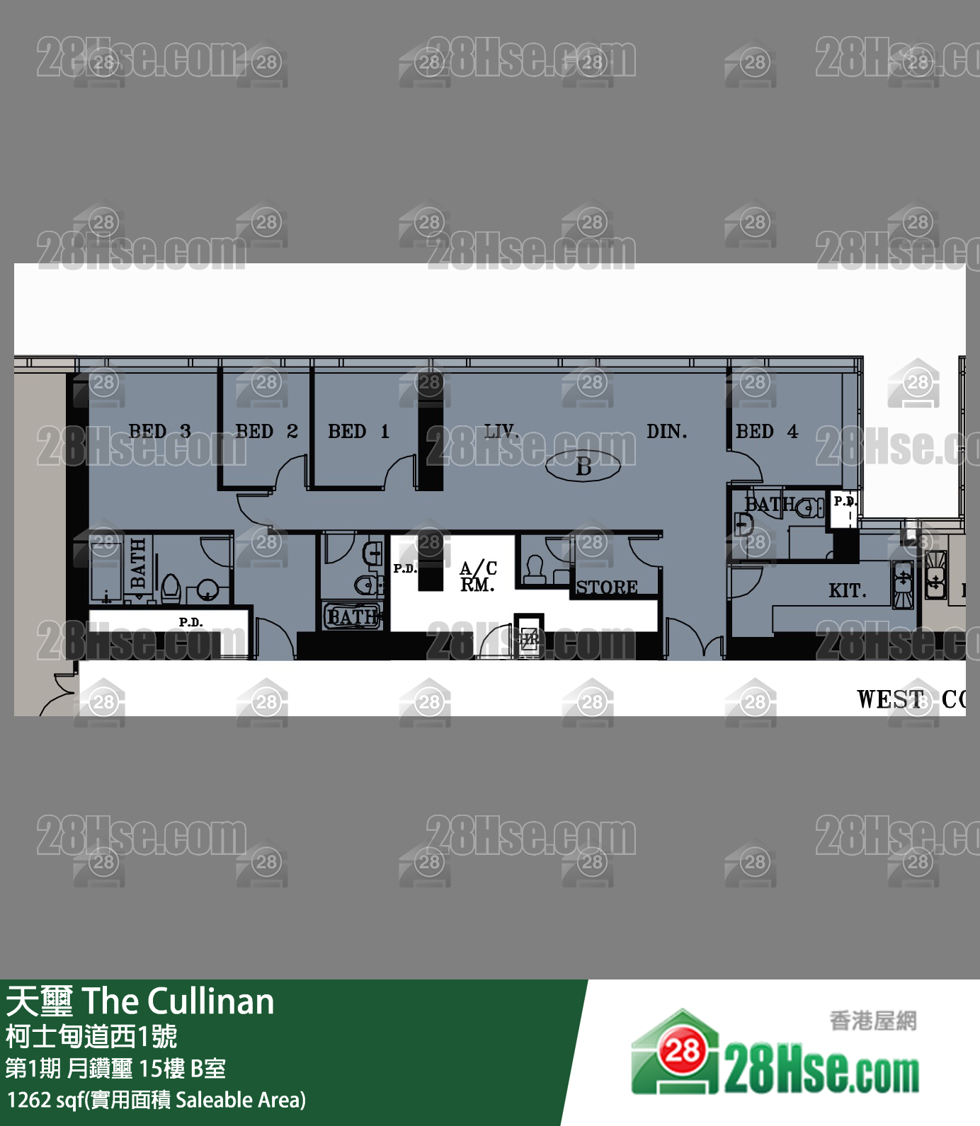 天璽 第1期月鑽璽15樓 B室 平面圖