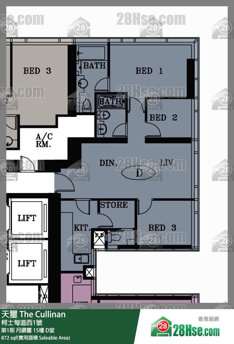 天璽 第1期 月鑽璽 15樓 D室 平面圖