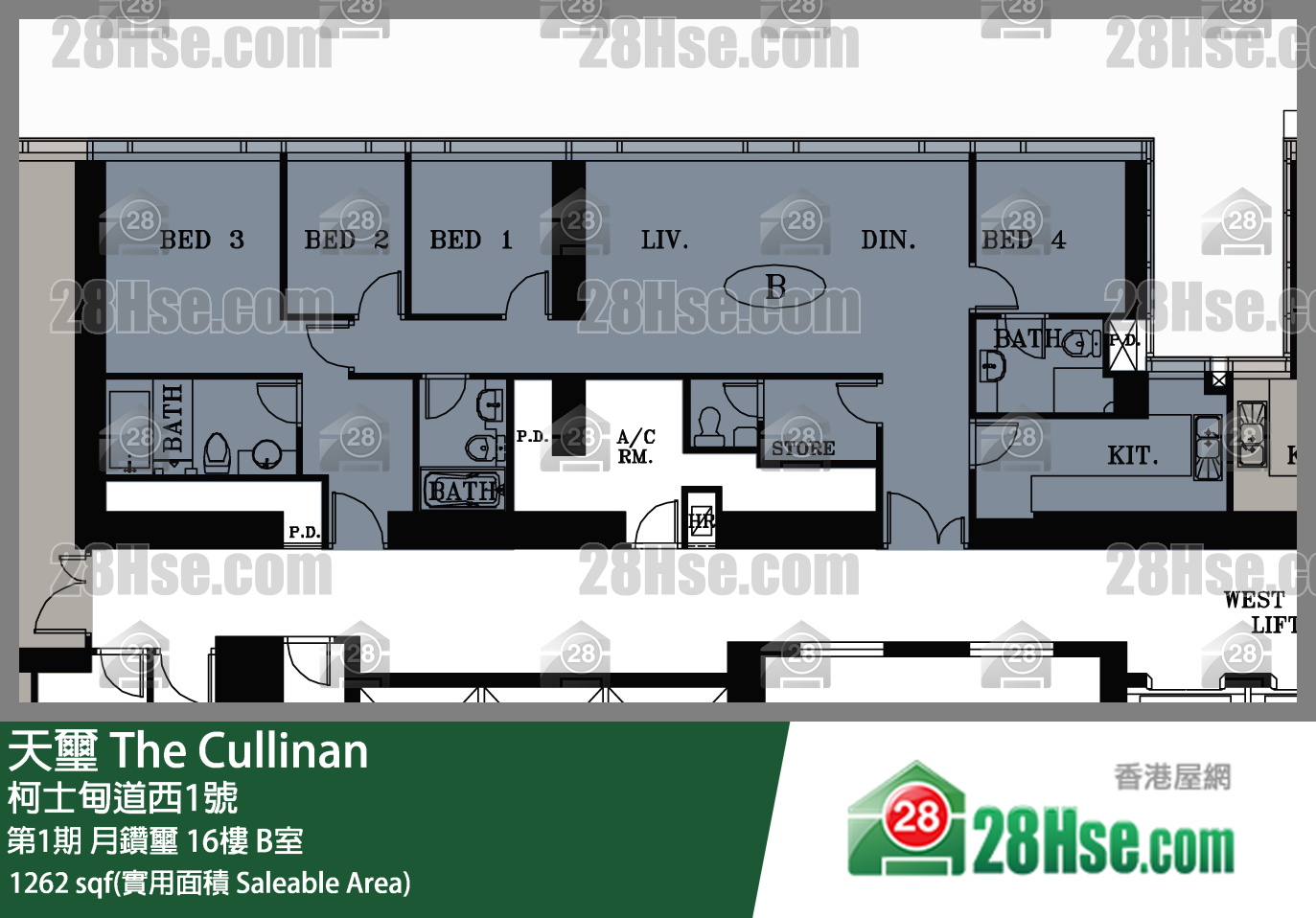 天璽 第1期月鑽璽16樓 B室 平面圖