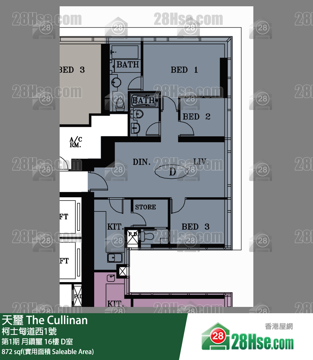 天璽 第1期月鑽璽16樓 D室 平面圖