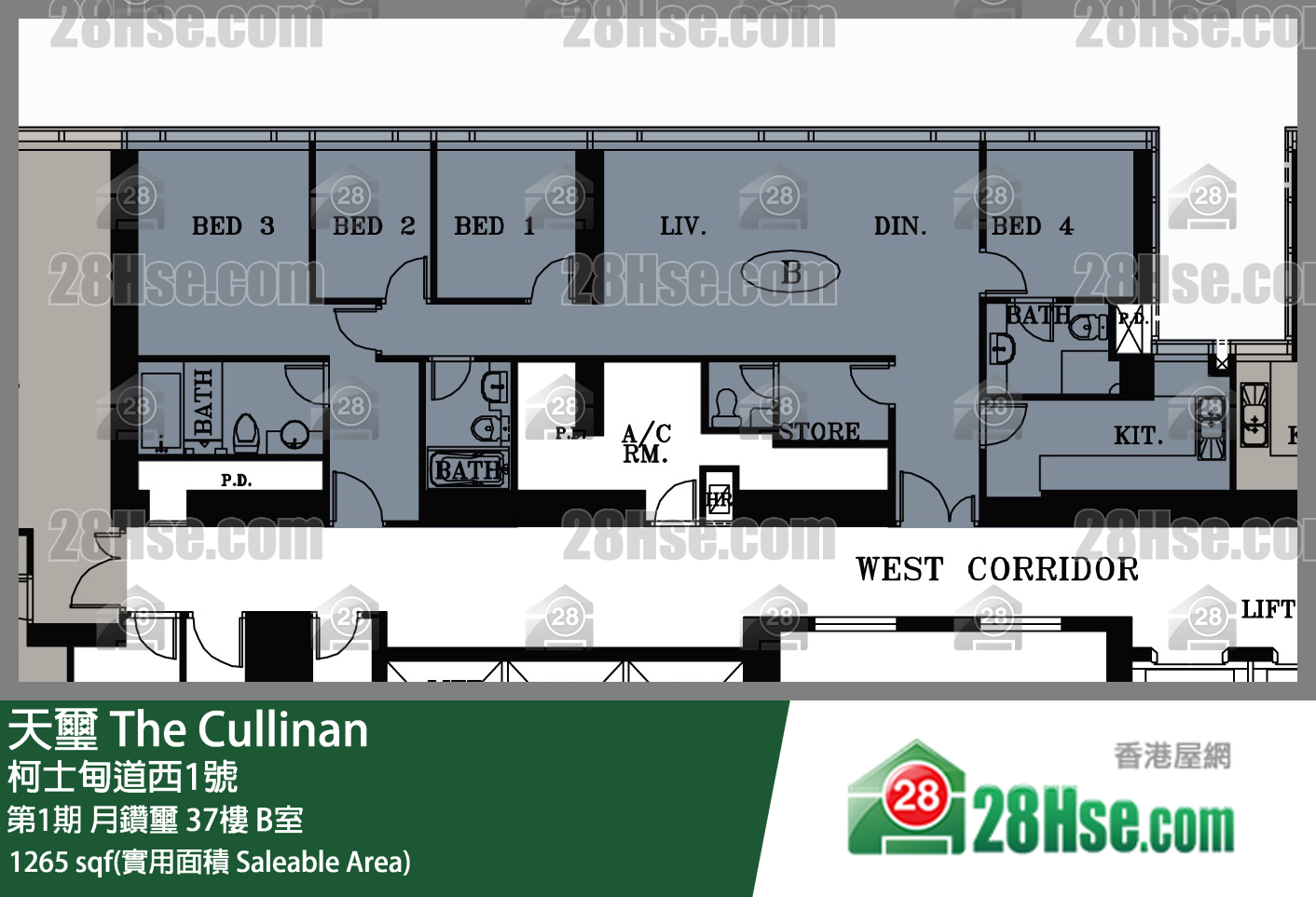 天璽 第1期月鑽璽37樓 B室 平面圖