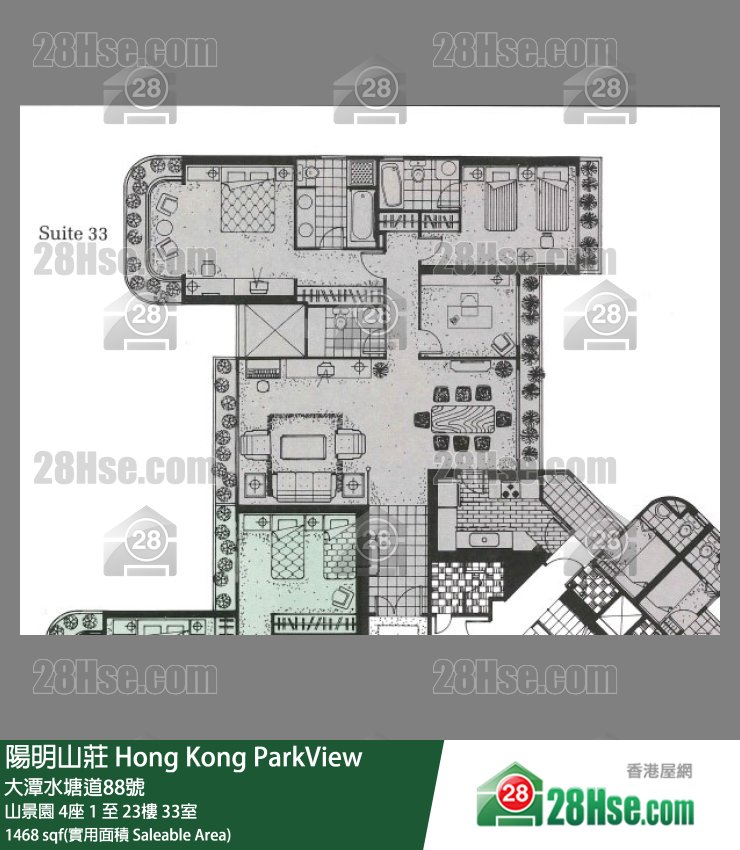 陽明山莊 山景園4座5樓 33室 平面圖