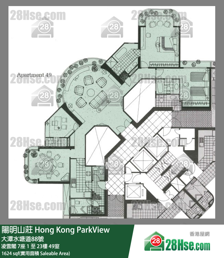 陽明山莊 凌雲閣7座16樓 49室 平面圖