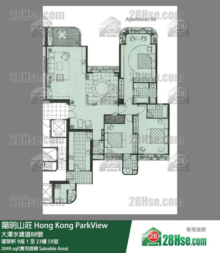 陽明山莊 環翠軒9座7樓 59室 平面圖