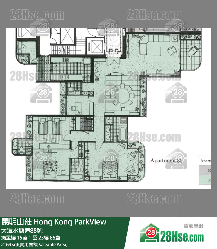 陽明山莊 摘星樓15座10樓 85室 平面圖