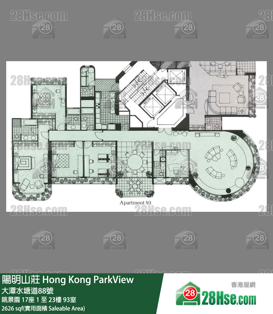 陽明山莊 眺景園17座20樓 93室 平面圖