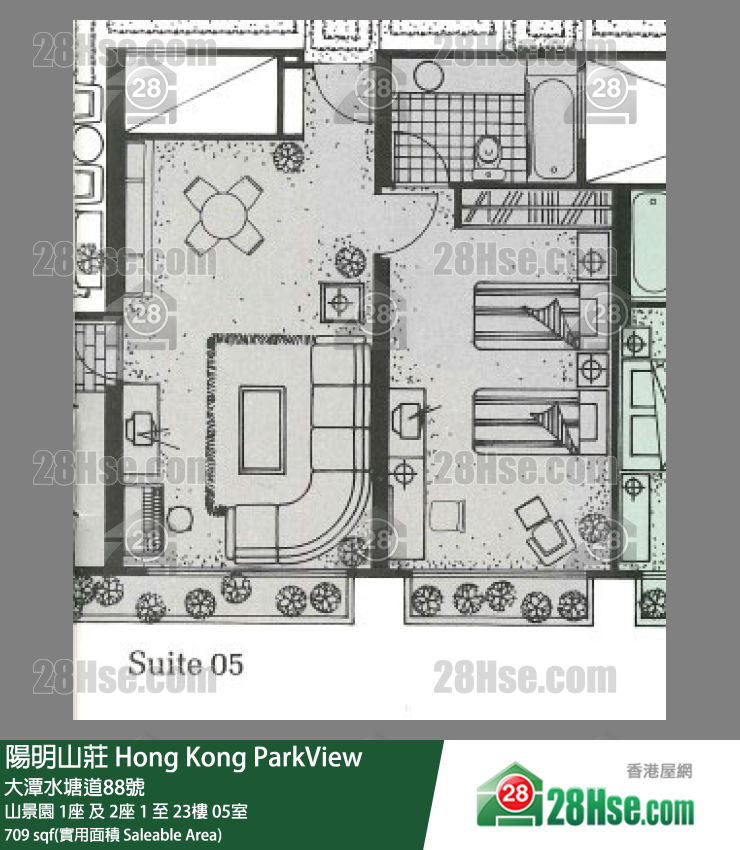 陽明山莊 山景園1座17樓 05室 平面圖