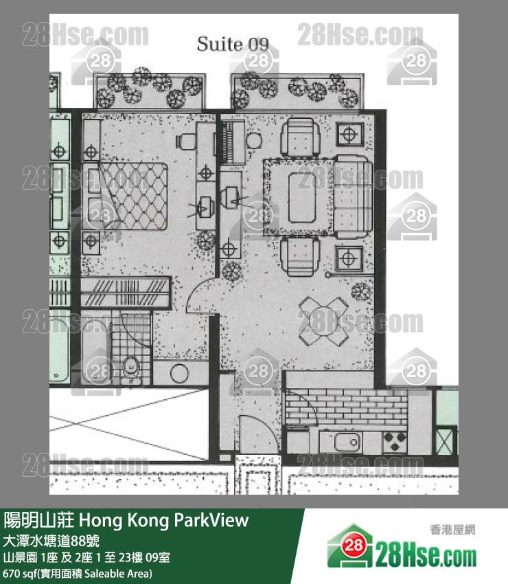 陽明山莊 山景園1座18樓 09室 平面圖