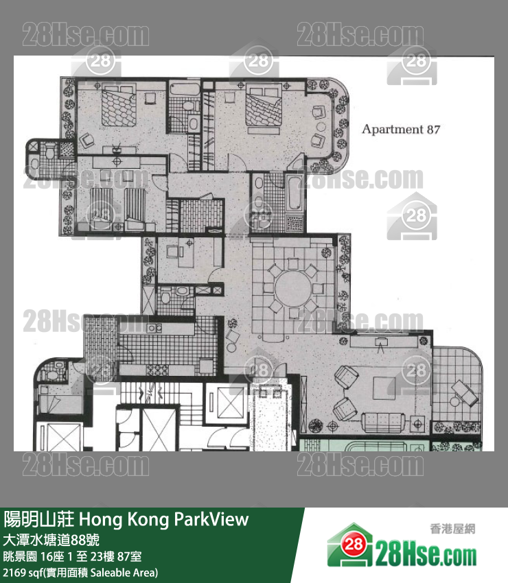 陽明山莊 眺景園16座2樓 87室 平面圖