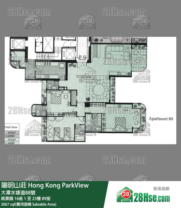 陽明山莊 眺景園16座17樓 89室 平面圖