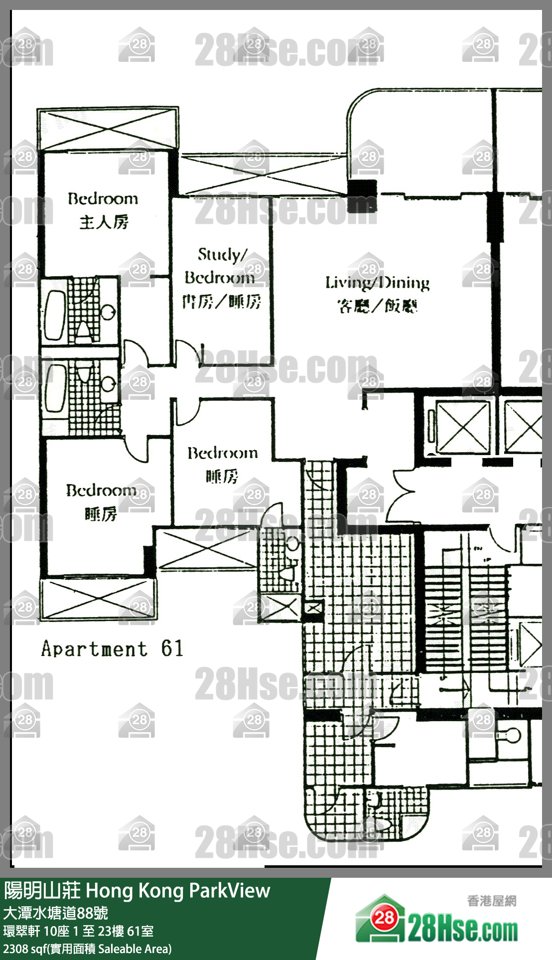 陽明山莊 環翠軒 10座 12樓 61室 平面圖