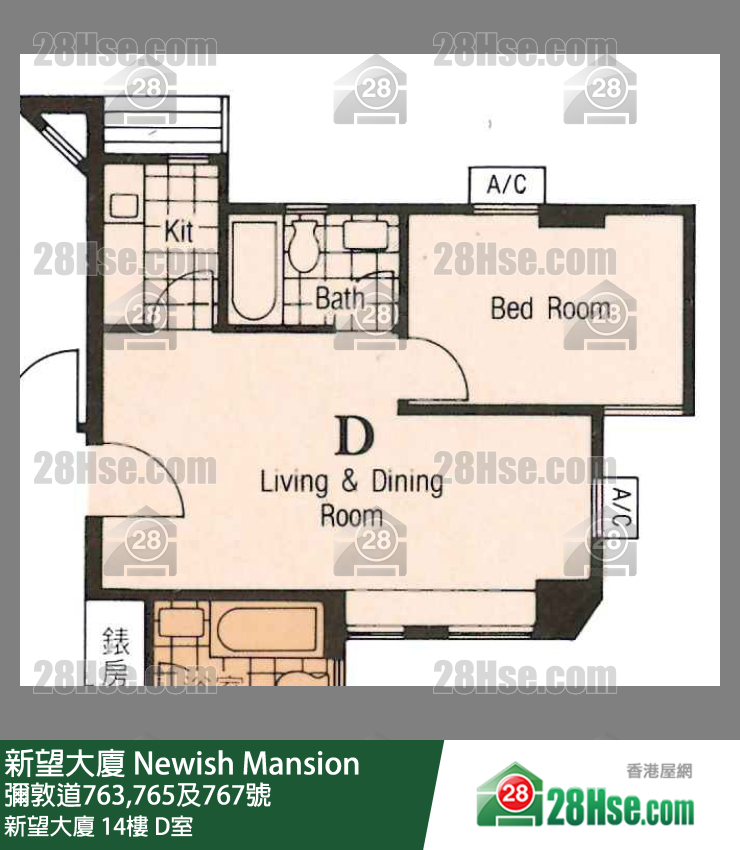 新望大厦 新望大厦14楼 D室 平面图