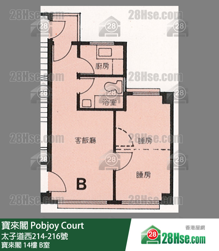 宝来阁 宝来阁14楼 B室 平面图