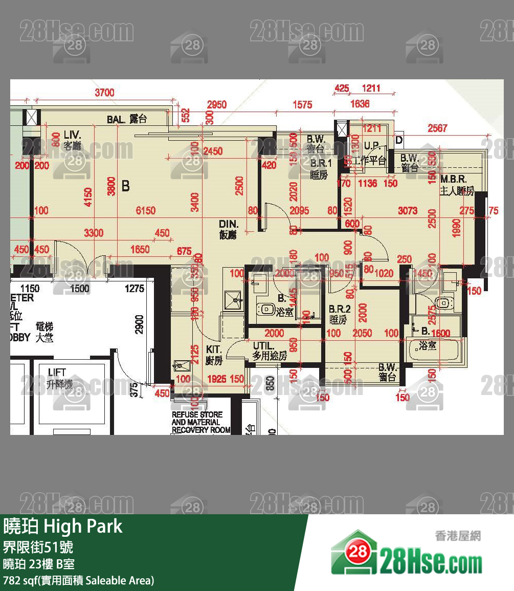 曉珀 曉珀 23樓 B室 平面圖
