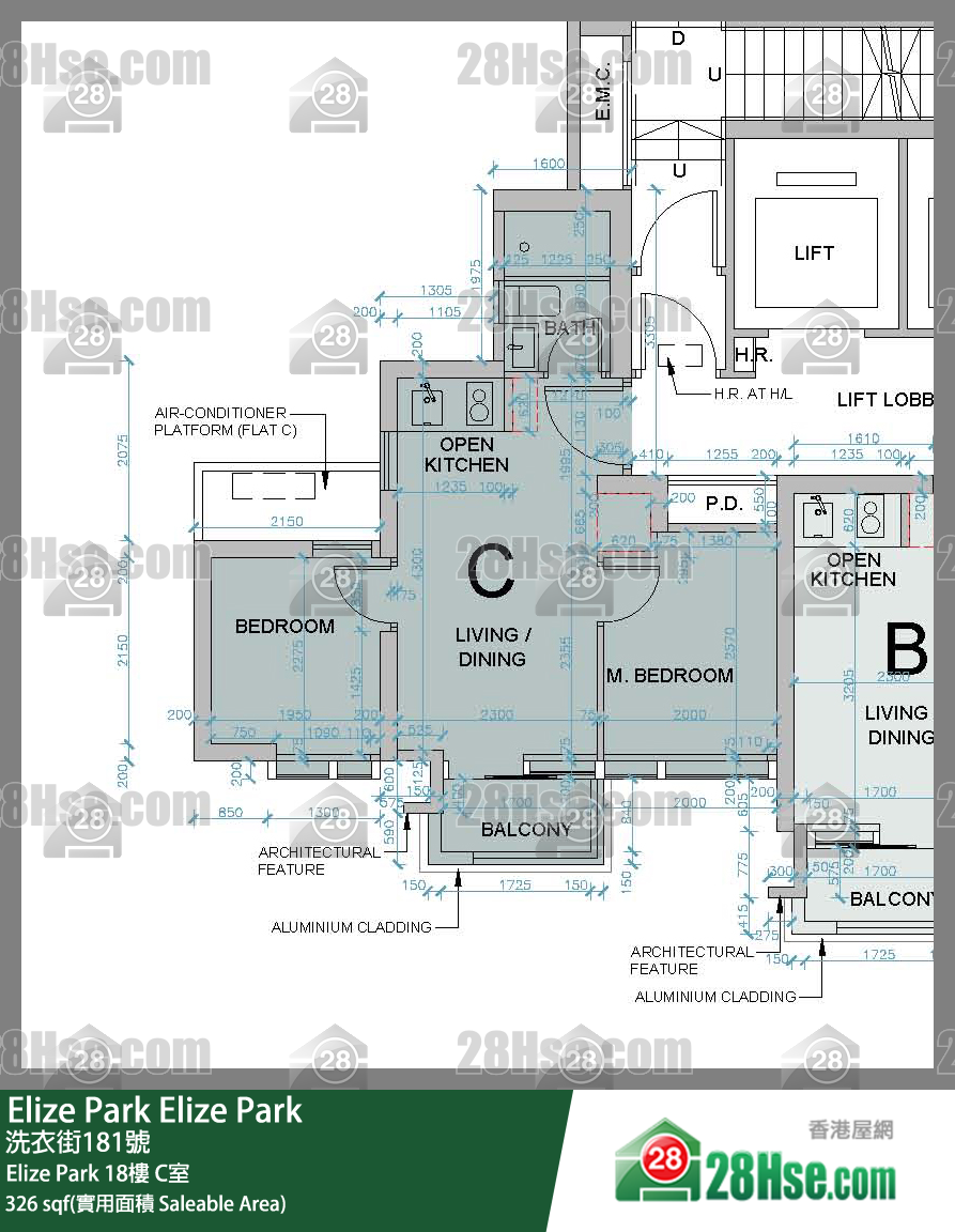 Elize Park,  Flat C, 18/f, Elize Park FloorPlan