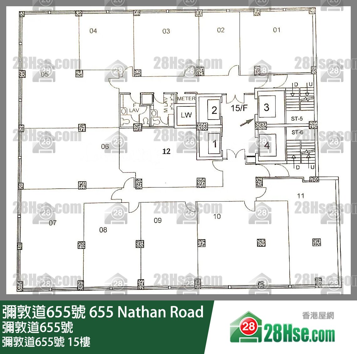 弥敦道655号 15楼 平面图