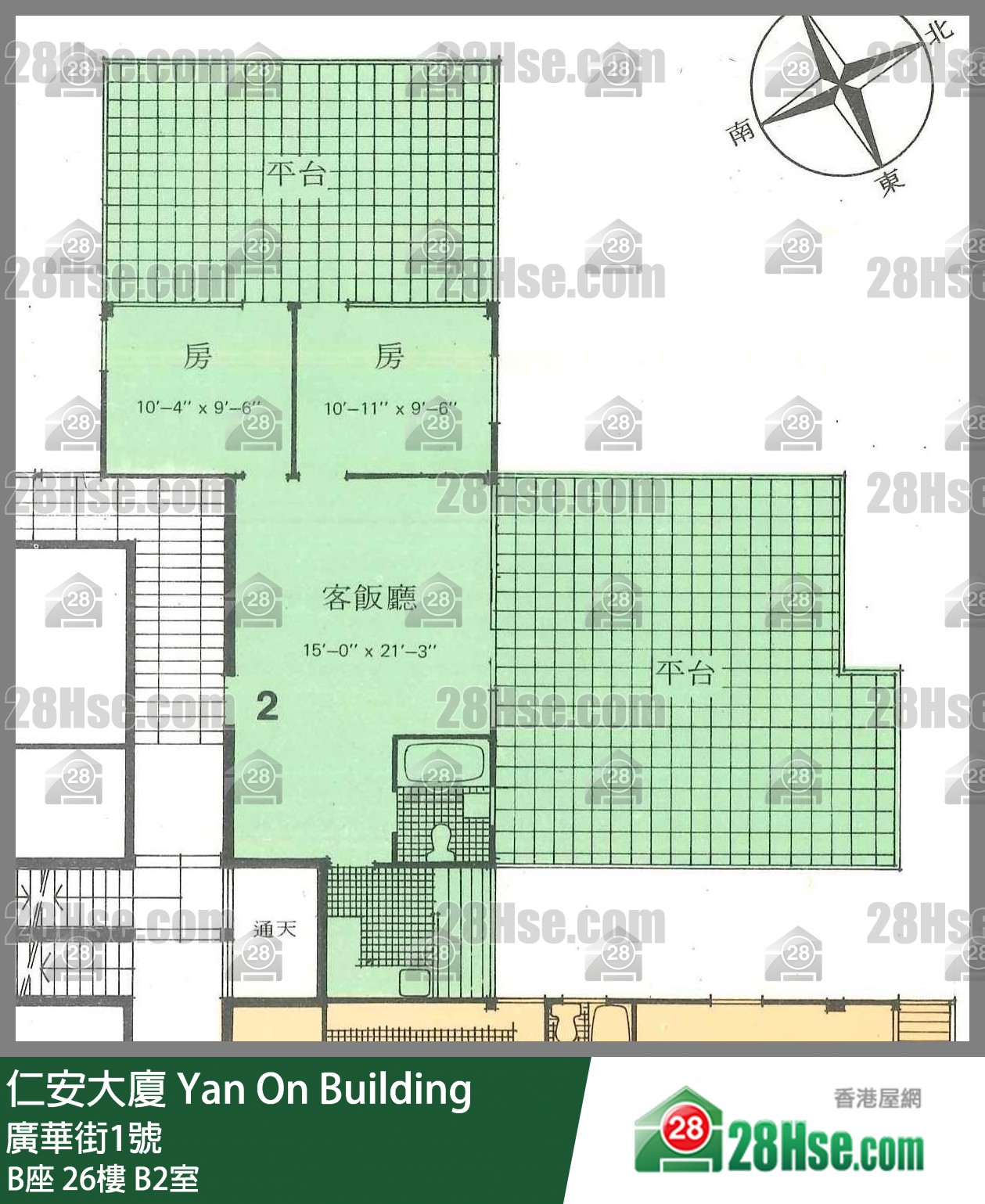 仁安大厦 B座26楼 B2室 平面图