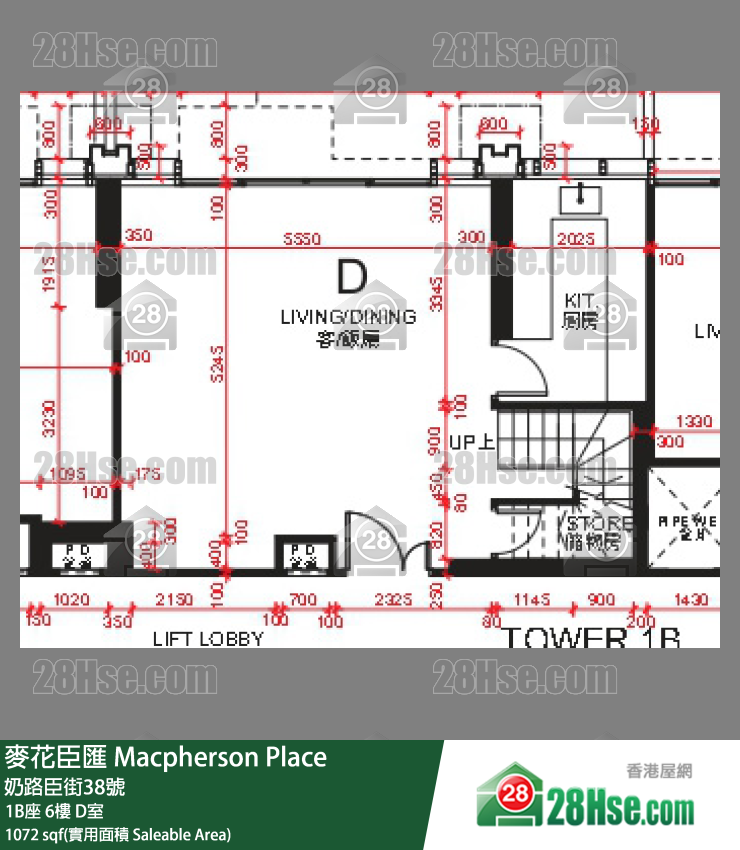 麥花臣匯 1B座6樓 D室 平面圖