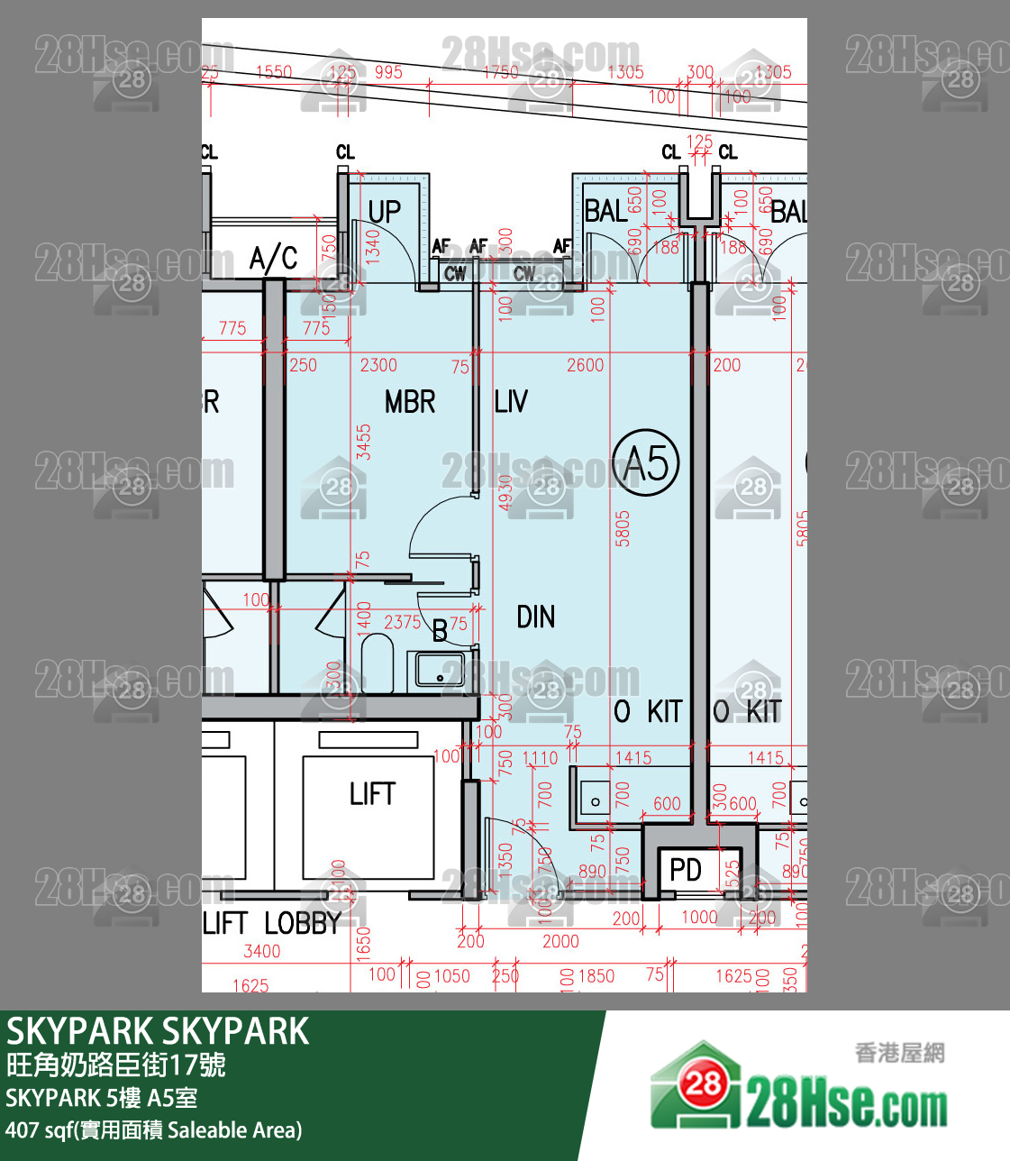 SKYPARK SKYPARK5楼 A5室 平面图