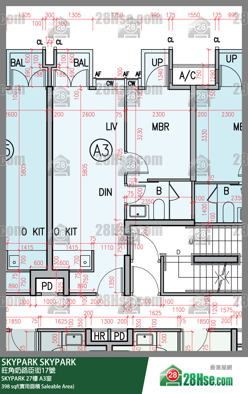 SKYPARK SKYPARK 27楼 A3室 平面图