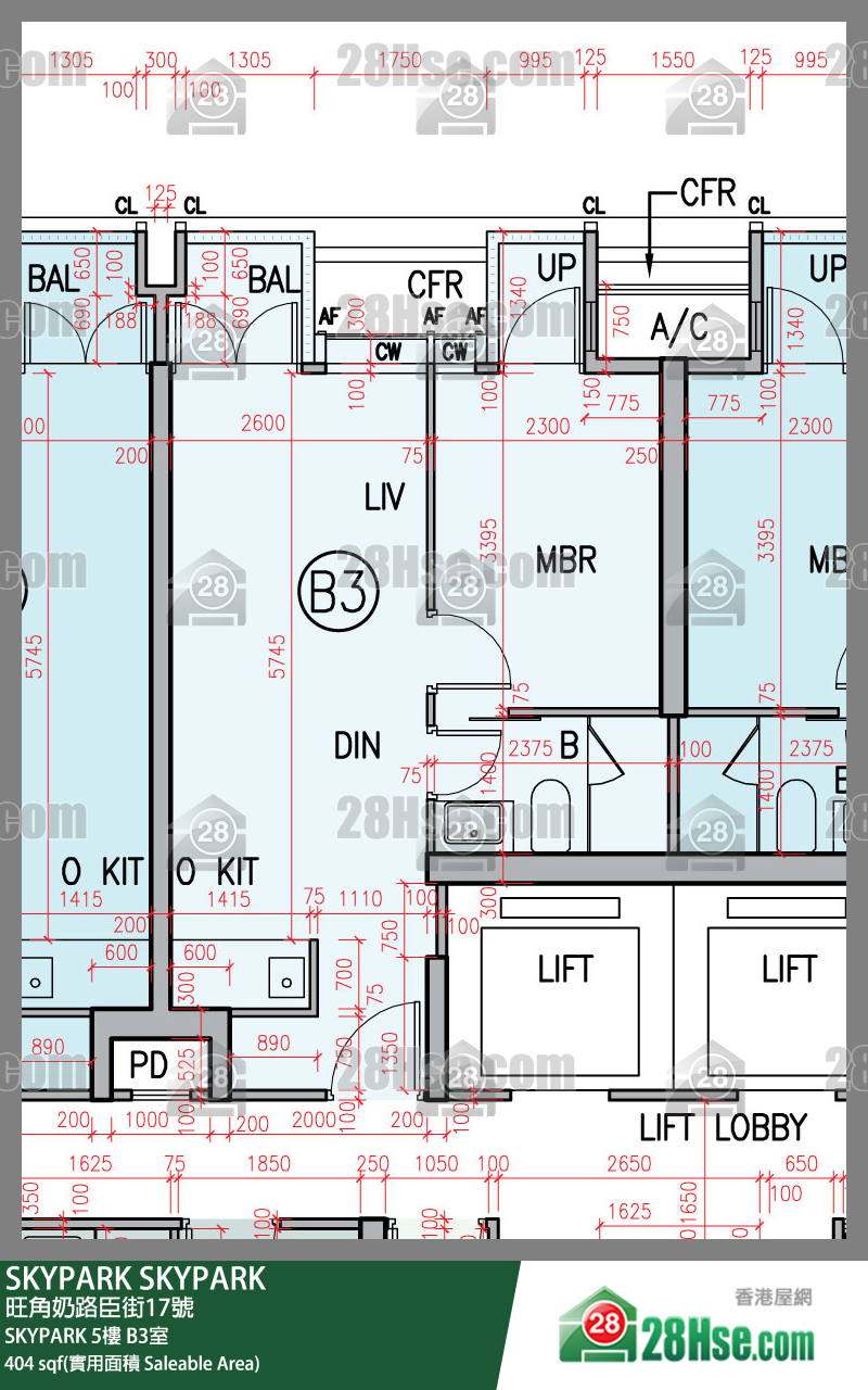 SKYPARK SKYPARK 5楼 B3室 平面图