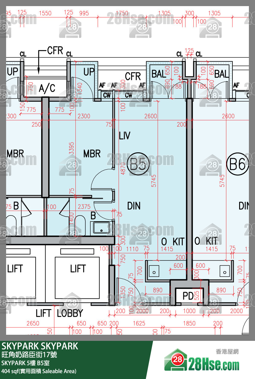 SKYPARK SKYPARK5楼 B5室 平面图