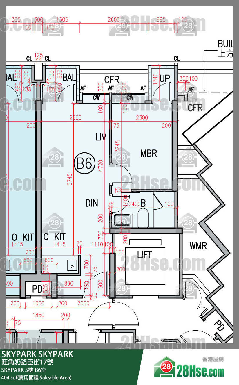 SKYPARK SKYPARK5楼 B6室 平面图