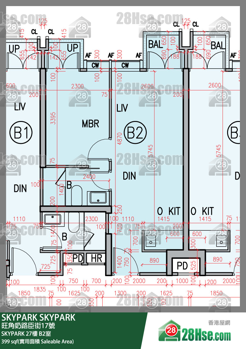 SKYPARK SKYPARK27楼 B2室 平面图