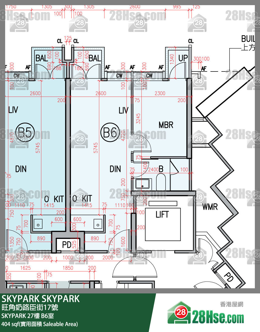 SKYPARK SKYPARK27楼 B6室 平面图