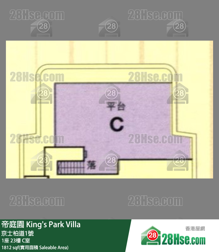 帝庭園 1座23樓 C室 平面圖